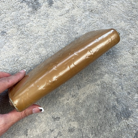 Louis Vuitton Monogram Vernis Beige Tan Zip Around Long Wallet Designer - Picture 5 of 16